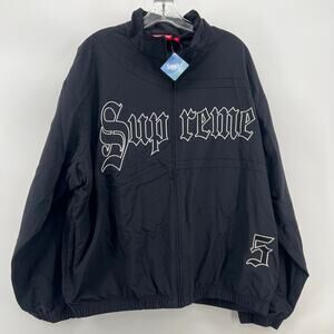 Supreme Old English Track Jacket – Black – Size Large (SS25)